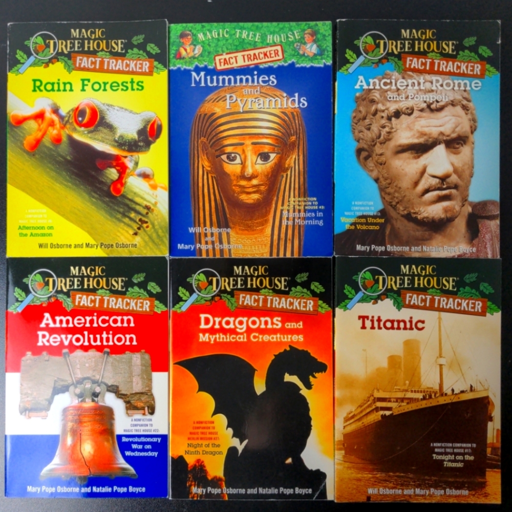Lot Of 6 Magic Tree House Fact Tracker Rain Forest, Dragon & Mythical Creatures